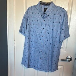 Jos. A Banks Blue Flamingo Print Men's Shirt